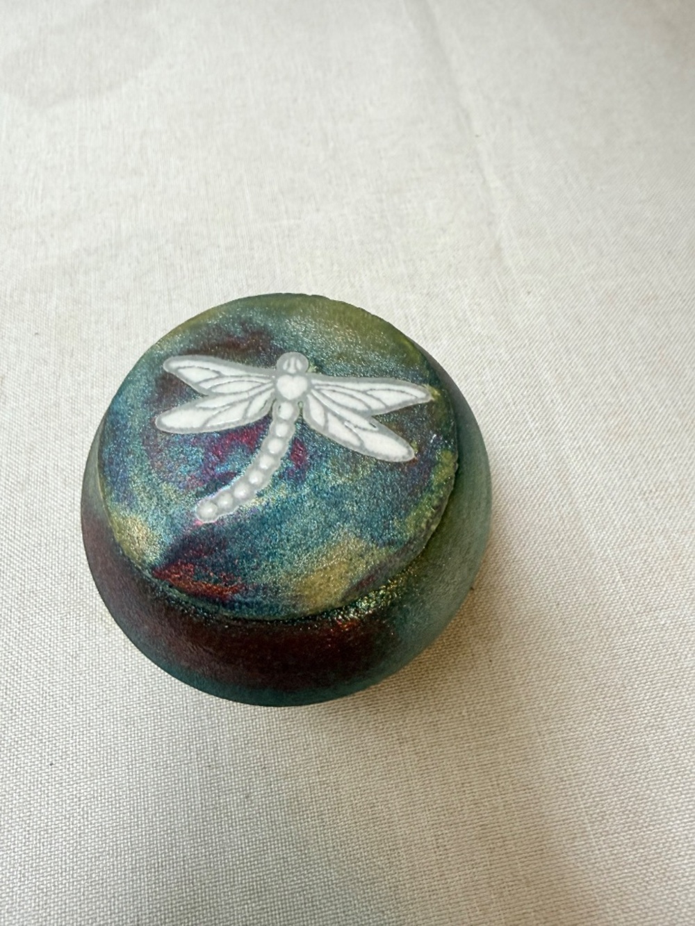 Raku Pottery Dragonfly Dream Catcher Jar Signed Jeremy Dillon With Insert - Picture 12 of 13